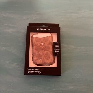 Coach Brown Signature Magnetic Card Wallet